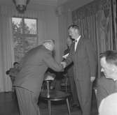 Korsnäs Personaltidning. Sammankomst i Föreningshuset med uppvaktning. Korsnäs AB. År 1961
