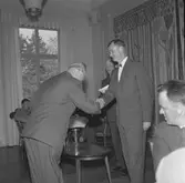 Korsnäs Personaltidning. Sammankomst i Föreningshuset med uppvaktning. Korsnäs AB. År 1961
