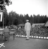 Besök i Djur-och Nöjesparken Furuvik. Scenen på Nöjesfältet. 100 -årsjubileum. 1855-1955. Korsnäs AB.