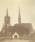 Dalhems gamla kyrka 1874 före rivningen.