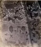 Dalhems kyrka innan 1874. Renässansmålningar i kryssvalven.