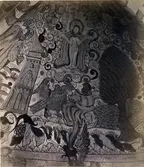 Dalhems kyrka innan 1874. Renässansmålningar i kryssvalven.