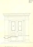 Råsnäs.
Mangårdsbyggnadens portal. 
Skala 1:20.  Januari 1926.