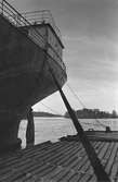 Aktern på pråmen MONARK (urspr. lastångfartyget MASILIA) vid Ekensbergs varv 1969