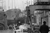 Ekensbergs varv 1970; bland fartygen ses i bakgrunden det danska lastmotorfartyget TONNA (b. 1957).