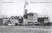 Parti från hamnen. Ångkvarnen och Tullhuset, Kalmar.