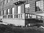 Bild tagen på baksidan vid byggandet av Gävle museum c:a 1940.
