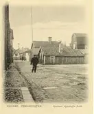 Vykort med motiv från Fiskaregatan i Kalmar.