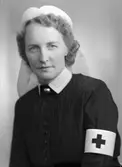 Sjuksköterskan Ingrid Nilsén, lasarettet avdelning 8, Gävle. 6 december 1944.