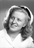 Kandidat Gerty Röstlund, Gävle. 30 juni 1945.
