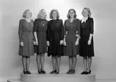 Luciakandidater till Gävles Lucia, 12 december 1945.