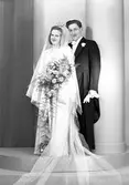 Brudpar Evert Kvick, Linsänkevägen 18, Bollnäs. 9 mars 1946.