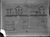 Ritning av påbyggnaden på Nanny Ekströms fotoateljé, kvarteret Mogärde i Vetlanda, februari 1922.