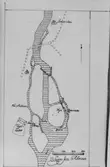 Karta över Strömsbro och Stigslund.
Kartan visar den äldre bebyggelsen utbredning.

Ur inventeringsrapport Stigslund 1977.
Karta 1751
