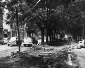 Gatuarbeten på på Stora Esplanadgatan. Till vänster kvarteret Olov Knagge.
