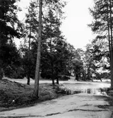 Grus-eller sandtag Väst om gravfältet,
Vägen till ungdomsgården översvämmad.
Bilderna tillhör ett avstyckningsärende dnr 81/349.
