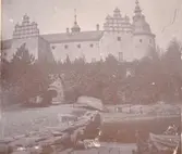Kalmar slott vid östra vallen, där sydöstra och nordöstra tornet finns.