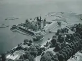 Flygfoto över Kalmar slott.