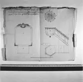 En ritning till predrikstol och altartavla i Värnamo kyrka.