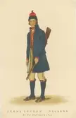En man i Folkdräkt från Järna socken i Dalarna.
Teckning av Per Södermark 1850.