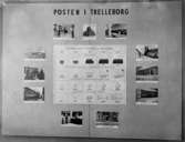 Skylt ”Posten i Trelleborg” poströrelsens utveckling i Trelleborg. ”Trelleborgs Skyttsgård”. ”Trelleborgs 75:års jubileum 1942 Skyttsgården, utställning”.