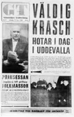 Kvällstidningen GT 19 mars, avfotograferad framsida. 