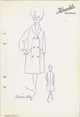 Modeskiss. Kirudds konfektionsindustri, Vänersborg.