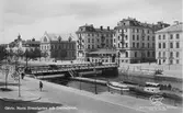 Gävle. Norra Strandgatan och Centralbron.
