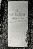 Grav över fru Anna Palmquist i grå kalksten på Gamla kyrkogården

Längd: 135 cm, bredd  59 cm.