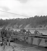 Krigsbrobygge vid Svea Ing:1 kåren. Älvkarleby. Augusti 1944