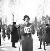 Reportage för Gefle Dagblad. Skidtävling. Distriktmästerskap och 3 milen. År 1936