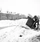 Reportage för Gefle Dagblad. Snötippning. 1937

