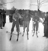 Polisens stafettävling. Skidåkning. 1935





