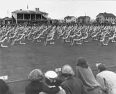 Vänersborg. Gymnastikuppvisning på Vänersvallen.