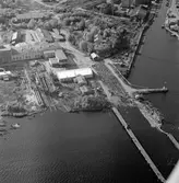Den 1 oktober 1968. Gävle Varv. Flygbild över varvet.


