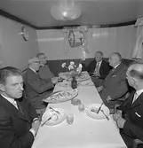 År 1963. Gävle Varv. Lunchbord.  M/S Nova.



