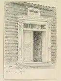 Norrbotten, Hietaniemi sn. Husfasad. Teckning av Ferdinand Boberg