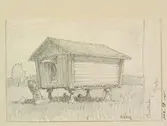 Värmland, Jösse hd., Eda sn., Charlottenberg. Visthusbod. Teckning av Ferdinand Boberg