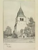 Teckning av Ferdinand Boberg. Gotland, Lokrum´s k:a