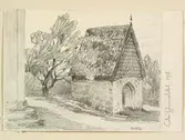 Teckning av Ferdinand Boberg. Norrbotten, Nederluleå sn., Luleå gammelstads kyrka