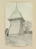 Teckning av Ferdinand Boberg. Sigtuna, Klockstapeln