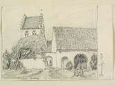 Teckning av Ferdinand Boberg. Skåne, Luggude hd., Brunnby kyrka