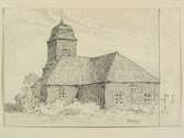 Teckning av Ferdinand Boberg. Värmland, Gillbergs hd., Svanskogs kyrka