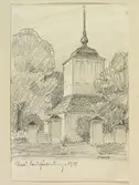 Teckning av Ferdinand Boberg. Västerbotten, Umeå landsf. kyrka, Stapeln