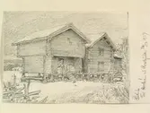 Teckning av Ferdinand Boberg. Dalarna, Rättviks sn., Rättvik, Prostgården