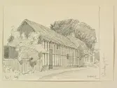 Teckning av Ferdinand Boberg. Sölvesborg, Kv. Uttern 21, gamla nr. 107