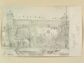 Teckning av Ferdinand Boberg. Uppsala, Slottet