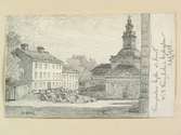 Teckning av Ferdinand Boberg. Stockholm, Kungsholmen, Kv. Safiren 6, Kungsholms Kyrkoplan 4