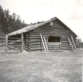 En ängslada med korsknut på en ängsmark i Skäfshult.