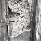 Knapegården, prov på bruksrevetering med pinning i norra flygeln, 1840-talet.